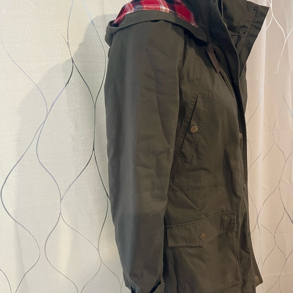Love Tree 🌳 utility jacket with draw string flannel hood - Picture 7 of 9